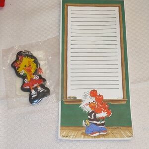 Vintage Suzy Zoo Paper Magnetic Lined Classroom Notepad New Key Chain Iconic